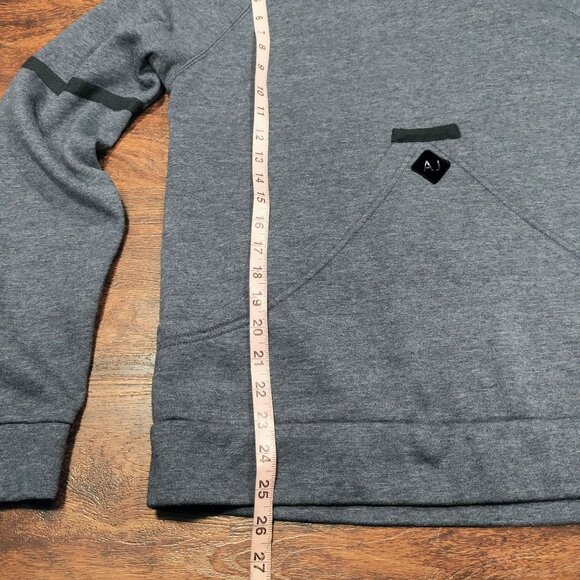 Armani Jeans Gray Front Pocket Hooded Pullover Sweatshirt Men's Size Large - Picture 12 of 14